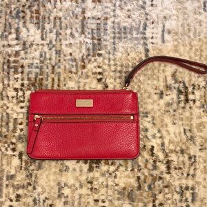 Kate Spade Red Leather Wristlet Clutch